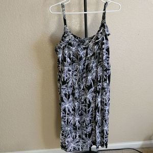 Torrid Black White Palm Tree Tropical Cover Up Dress for Beach